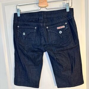 Vintage Y2K Hudson Bermuda Patch Pickets Dark Wash Shorts, size 28
